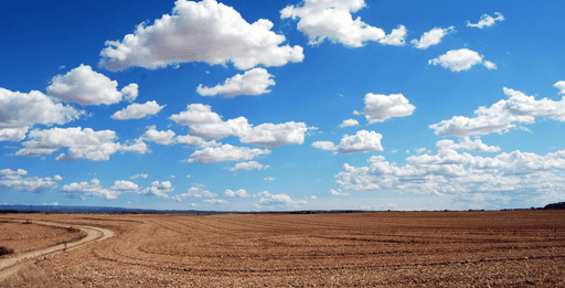 An open sky over a field